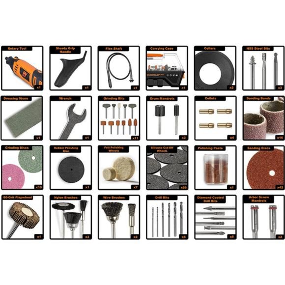 1.3-Amp Variable Speed Steady-Grip Rotary Tool with 190-Piece Accessory Kit - Picture 5 of 7